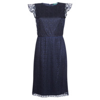 Oblečenie Žena Krátke šaty Lauren Ralph Lauren LACE CAP SLEEVE DRESS Námornícka modrá