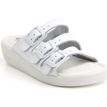 Topánky Žena Sandále Batz Dámske kožené biele šľapky 3BCS biela