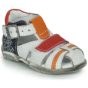 Topánky Chlapec Sandále GBB MELVIL Biela / Červená / Oranžová