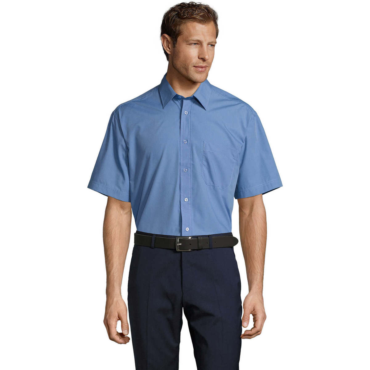 Oblečenie Muž Košele s krátkym rukávom Sols BRISTOL MODERN WORK Modrá