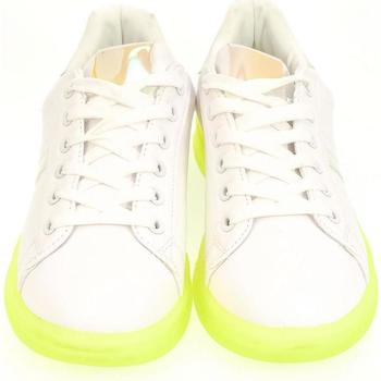 Topánky Žena Členkové tenisky John-C Dámske bielo-zelené tenisky NEON biela