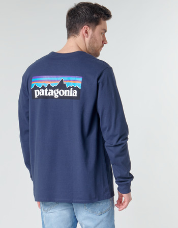 Oblečenie Muž Tričká s dlhým rukávom Patagonia M's L/S P-6 Logo Responsibili-Tee Námornícka modrá