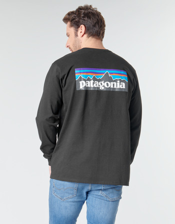 Oblečenie Muž Tričká s dlhým rukávom Patagonia M's L/S P-6 Logo Responsibili-Tee Čierna