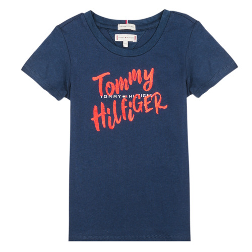 Oblečenie Dievča Tričká s krátkym rukávom Tommy Hilfiger KG0KG05030 Námornícka modrá