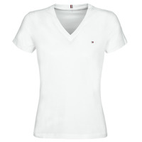 Oblečenie Žena Tričká s krátkym rukávom Tommy Hilfiger HERITAGE V-NECK TEE Biela