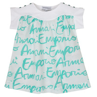 Oblečenie Dievča Tričká s krátkym rukávom Emporio Armani Anas Biela / Modrá
