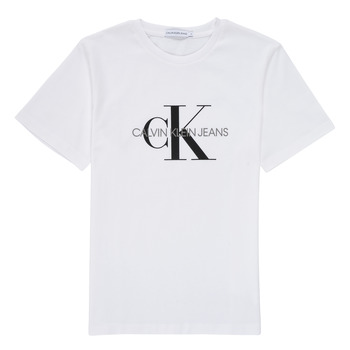 Oblečenie Deti Tričká s krátkym rukávom Calvin Klein Jeans MONOGRAM Biela