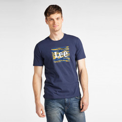 Oblečenie Muž Tričká s krátkym rukávom Lee T-shirt  Camo Package Dark Navy bleu marine/jaune/blanc