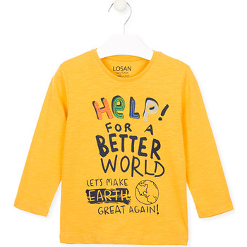 Oblečenie Deti Tričká s dlhým rukávom Losan 025-1005AL Žltá