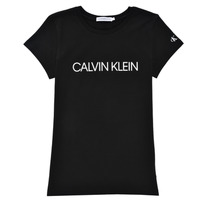 Oblečenie Dievča Tričká s krátkym rukávom Calvin Klein Jeans INSTITUTIONAL T-SHIRT Čierna