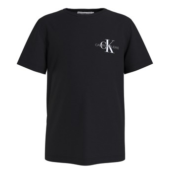 Oblečenie Chlapec Tričká s krátkym rukávom Calvin Klein Jeans CHEST MONOGRAM TOP Čierna