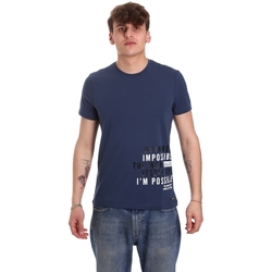 Oblečenie Muž Tričká s krátkym rukávom Gaudi 011BU64071 Modrá