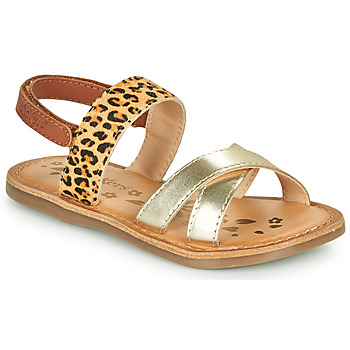 Topánky Dievča Sandále Kickers DYACROSS Zlatá / Leopard