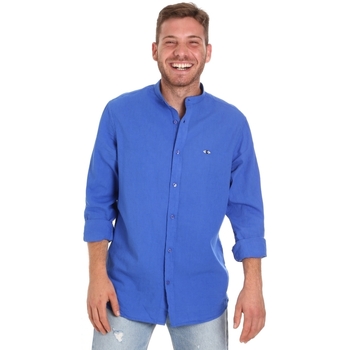Oblečenie Muž Košele s dlhým rukávom Les Copains 9U2722 Modrá