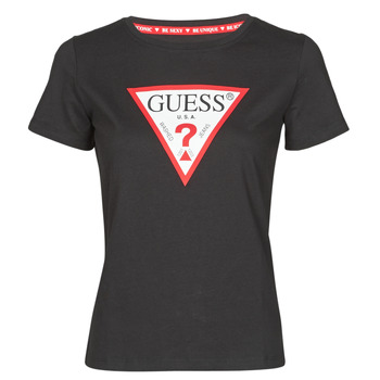 Oblečenie Žena Tričká s krátkym rukávom Guess SS CN ORIGINAL TEE Čierna