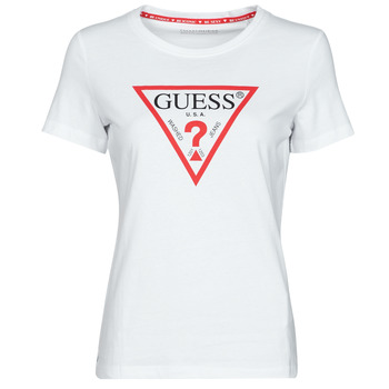 Oblečenie Žena Tričká s krátkym rukávom Guess SS CN ORIGINAL TEE Biela