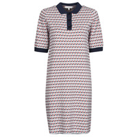 Oblečenie Žena Krátke šaty Tommy Hilfiger TH CUBE SHIFT SHORT DRESS SS Biela / Červená / Námornícka modrá