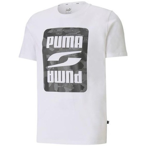Oblečenie Muž Tričká s krátkym rukávom Puma Rebel Camo Graphic Tee Biela
