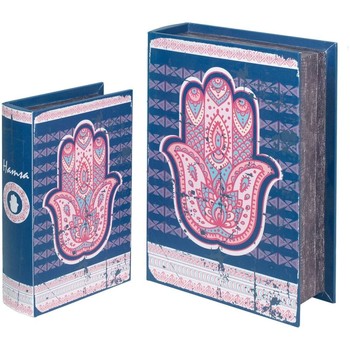 Domov Košíky / škatule Signes Grimalt Ručné Boxy Na Knihy Fatima 2U Modrá