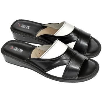Topánky Žena Papuče John-C Dámske čierno-biele papuče RITA čierna