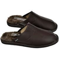 Topánky Muž Papuče Just Mazzoni Pánske luxusné kožené tmavo-hnedé papuče GIGS hnedá