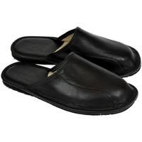 Topánky Muž Papuče Actonic Pánske luxusné kožené čierne papuče OTO čierna