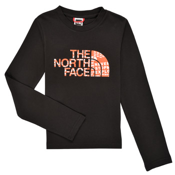 Oblečenie Chlapec Tričká s dlhým rukávom The North Face EASY TEE LS Čierna