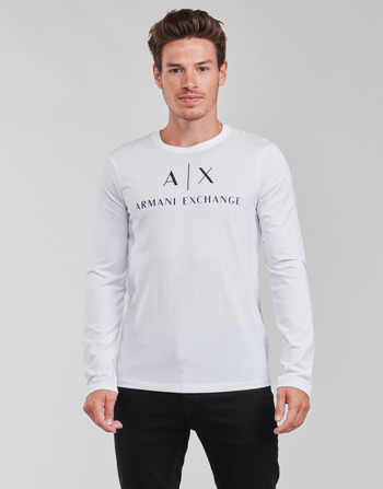 Oblečenie Muž Tričká s dlhým rukávom Armani Exchange 8NZTCH Biela