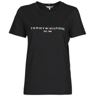 Oblečenie Žena Tričká s krátkym rukávom Tommy Hilfiger HERITAGE HILFIGER CNK RG TEE Čierna