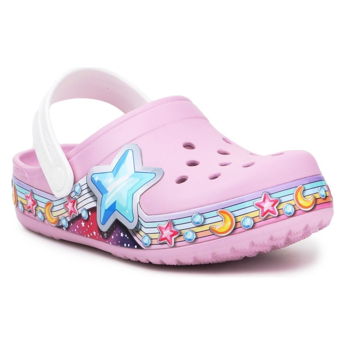 Topánky Dievča Sandále Crocs FL Star Band Clog 207075-6GD Fialová 