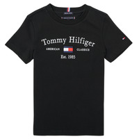 Oblečenie Chlapec Tričká s krátkym rukávom Tommy Hilfiger YASSINE Čierna