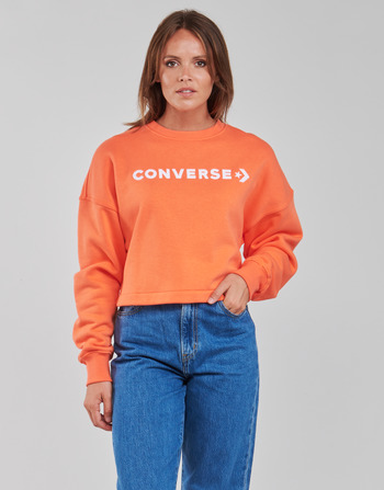 Oblečenie Žena Mikiny Converse EMBROIDERED WORDMARK CREW Oranžová