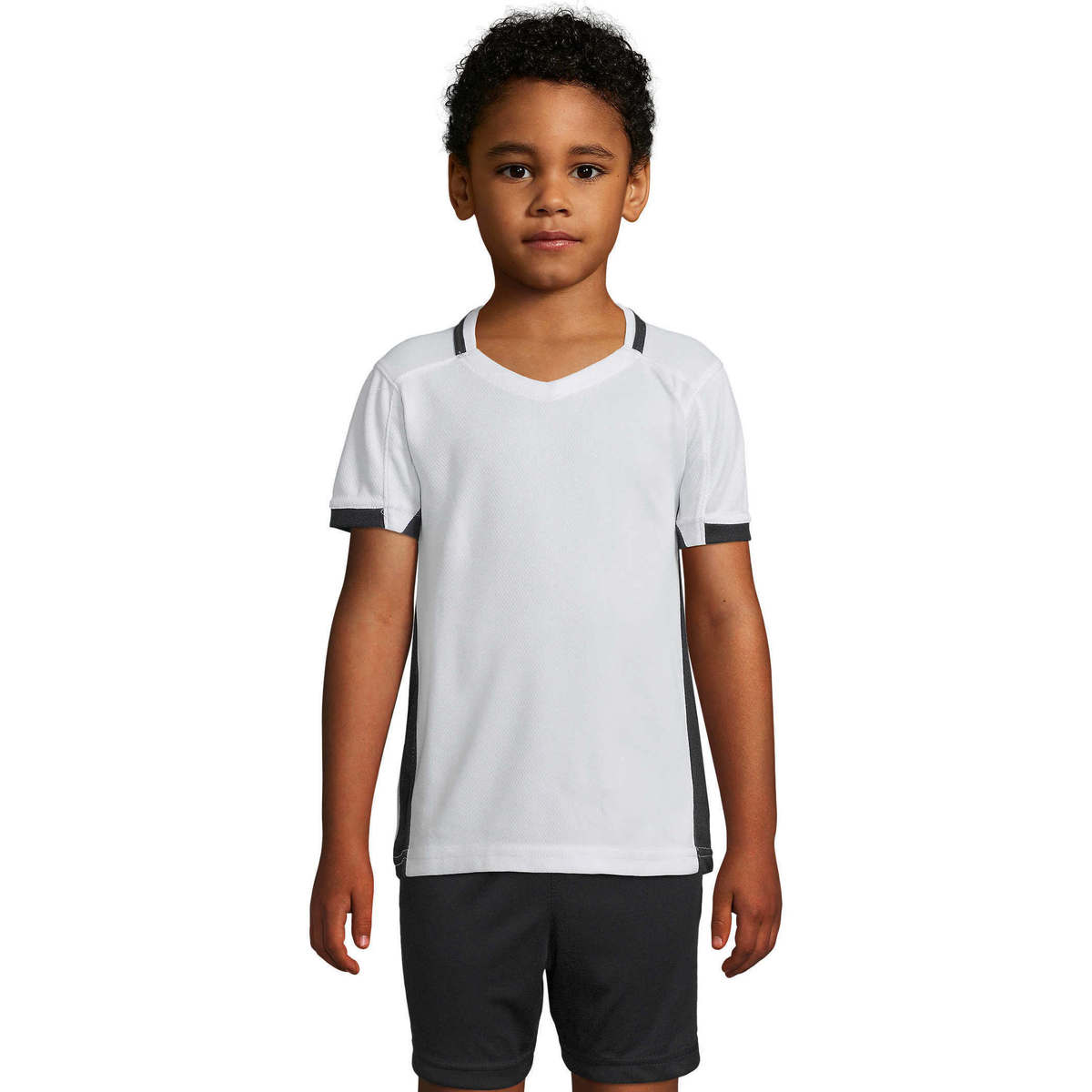 Oblečenie Deti Tričká s krátkym rukávom Sols CLASSICO KIDS Blanco Negro Biela