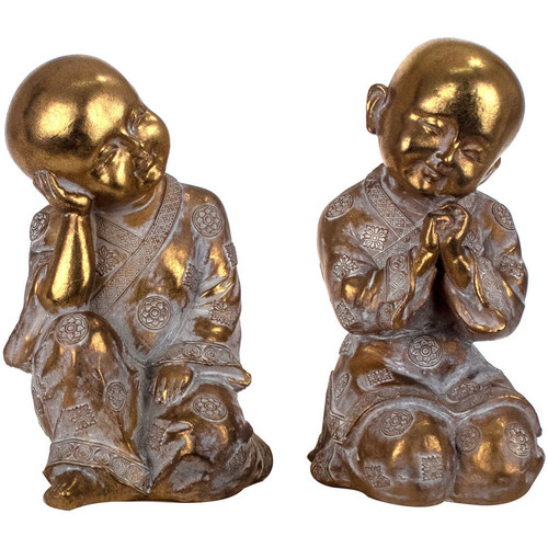 Domov Sochy Signes Grimalt Buddha Set 2 Jednotiek Zlatá