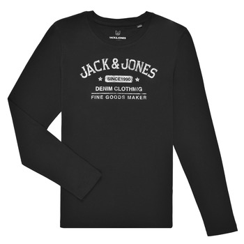 Oblečenie Chlapec Tričká s dlhým rukávom Jack & Jones JJEJEANS TEE LS Čierna
