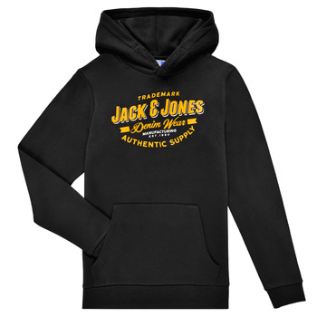 Oblečenie Chlapec Mikiny Jack & Jones JJELOGO SWEAT HOOD Čierna