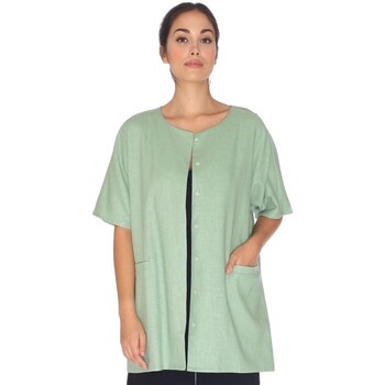 Oblečenie Žena Kabáty Pepaloves Linen Jacket - Green Zelená
