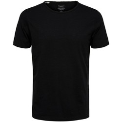 Oblečenie Muž Tričká s krátkym rukávom Selected T-shirt  manches courtes Col rond Morgan black