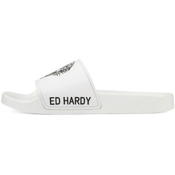 Topánky Muž Módne tenisky Ed Hardy Sexy beast sliders white-black Biela