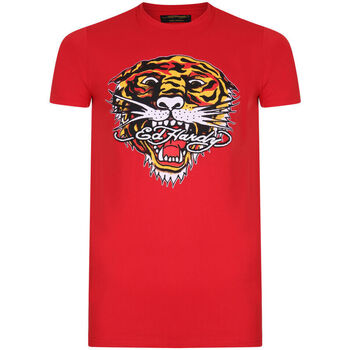 Oblečenie Muž Tričká s krátkym rukávom Ed Hardy - Tiger mouth graphic t-shirt red Červená