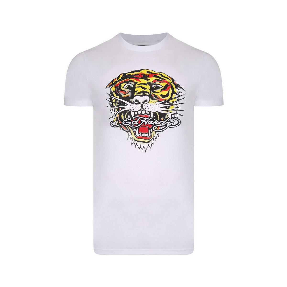 Oblečenie Muž Tričká s krátkym rukávom Ed Hardy Tiger mouth graphic t-shirt white Biela