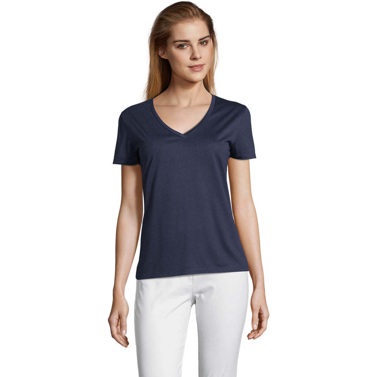 Oblečenie Žena Tričká s krátkym rukávom Sols MOTION camiseta de pico mujer Modrá