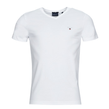 Oblečenie Muž Tričká s krátkym rukávom Gant ORIGINAL SLIM V-NECK T-SHIRT Biela