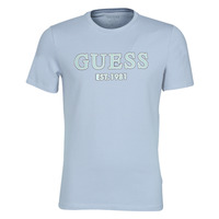 Oblečenie Muž Tričká s krátkym rukávom Guess POINT CN SS TEE Modrá