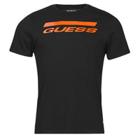 Oblečenie Muž Tričká s krátkym rukávom Guess SS BSC INTL LOGO TEE Čierna / Oranžová