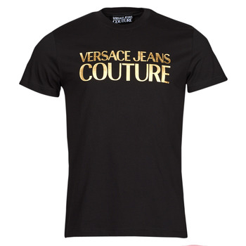Oblečenie Muž Tričká s krátkym rukávom Versace Jeans Couture 72GAHT01 Čierna / Zlatá