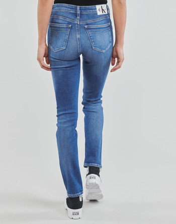 Calvin Klein Jeans HIGH RISE SLIM Modrá