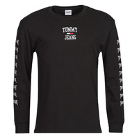 Oblečenie Muž Tričká s dlhým rukávom Tommy Jeans TJM HOMESPUN GRAPHIC LS TEE Čierna