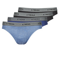 Spodná bielizeň Muž Slipy Athena BASIC COTON X4 Modrá / Čierna / Modrá / Čierna