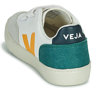 Veja Small V-12 Velcro Biela / Žltá / Zelená